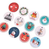 Papier Label- Tag, rund, Drucken, Weihnachts-Design & verschiedene Muster für Wahl, 35mm, 100PCs/Tasche, verkauft von Tasche