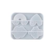 Conjunto de moldes epóxi DIY, silicone, branco, 95x116mm, vendido por PC