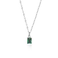 Cubic Zircon Micro Pave 925 Sterling Silver Necklace, plated, micro pave cubic zirconia & for woman, more colors for choice, 12.80x5.80mm, Length:Approx 17.7 Inch, Sold By PC