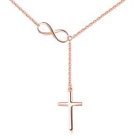 Brass Necklace, Cross, plated, fashion jewelry & for woman, more colors for choice, 520mm, Sold By PC
