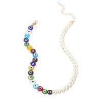 Evil Eye Jewelry Necklace, Resin, handmade, fashion jewelry & for woman, multi-colored, 430mm, Sold By PC