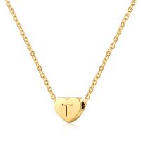 Brass Necklace Heart plated fashion jewelry & Unisex Length Approx 17.7 Inch Sold By PC