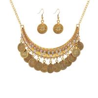 Brass κοσμήματα Set, σκουλαρίκι & κολιέ, Ορείχαλκος, επιχρυσωμένο, κοσμήματα μόδας & για τη γυναίκα, περισσότερα χρώματα για την επιλογή, 450mm, Sold Με Ορισμός