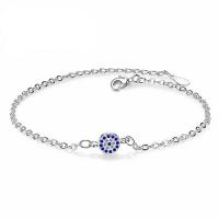 Evil Eye Jewelry Bracelet, Brass, plated, micro pave cubic zirconia & for woman, more colors for choice, 195x8mm, Sold By PC