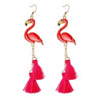 Zinc Alloy Drop Earrings Bird gold color plated & for woman & enamel Sold By PC