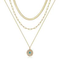 Multi Layer Necklace Brass plated multilayer & detachable & for woman 550mm Sold By Set