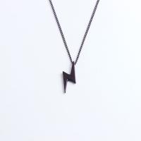 Titanium Steel Necklace, Lightning Symbol, polished, fashion jewelry & Unisex, more colors for choice, 600mm, Sold By PC