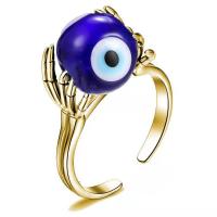 Mal de ojo del anillo de dedo de la joyería, metal, chapado, Ajustable & para mujer & esmalte, más colores para la opción, Vendido por UD