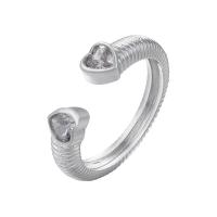 Cúbicos Circonia Micro Pave anillo de latón, metal, chapado, Ajustable & micro arcilla de zirconia cúbica & para mujer, más colores para la opción, 21.50mm, Vendido por UD