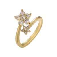 Cubic Zirconia Micro Pave Brass Ring plated Adjustable & micro pave cubic zirconia & for woman 20mm Sold By PC