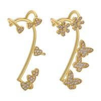Cubic Zirconia Micro Pave Brass Earring, plated, different styles for choice & micro pave cubic zirconia & for woman, more colors for choice, 47x31mm, Sold By Pair