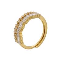 Cúbicos Circonia Micro Pave anillo de latón, metal, chapado, Ajustable & micro arcilla de zirconia cúbica & para mujer, más colores para la opción, 20.50mm, Vendido por UD
