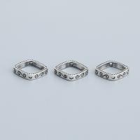 925 Sterling Silver Frame Bead, Rhombus, vintage & DIY, silver color, 11.50mm, Hole:Approx 1mm, Inner Diameter:Approx 9mm, Sold By PC