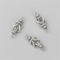 925 Sterling Silver Connectors, Chinese Knot, vintage & DIY & hollow, 8.50x24mm, Hole:Approx 2.7mm, Sold By PC