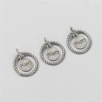 925 Sterling Silver Pendant Donut vintage & DIY & with letter pattern & hollow 13mm 7.3mm Approx 3.8mm Sold By PC