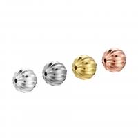 925 Sterling Silber Perlen, rund, plattiert, DIY & Blume Schnitt, keine, 8mm, Bohrung:ca. 1.2mm, 10PCs/Menge, verkauft von Menge