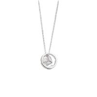 Cubic Zircon Micro Pave 925 Sterling Silver Necklace, with 1.96 inch extender chain, platinum color plated, micro pave cubic zirconia & for woman, Length:Approx 15.74 Inch, Sold By PC