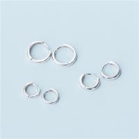 925 Sterling Zilver Huggie Hoop Earring, Donut, platinum plated, verschillende grootte voor keus & voor vrouw, Verkocht door pair
