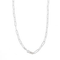 925 Sterling Silver Necklaces, Donut, platinum color plated, flower cut & for woman, Length:45 cm, Sold By PC