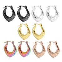 Mens Stainless Steel Hoop Earring, 304 rustfrit stål, mode smykker & for kvinde, flere farver til valg, 19x20mm, Solgt af par
