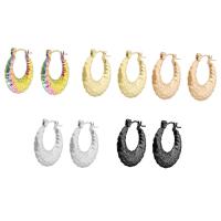 Stainless Steel Hoop Earring, 304 Stainless Steel, Vacuum Ion Plating, fashion jewelry & for woman, more colors for choice, 20x21mm, Sold By Pair