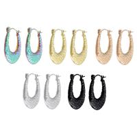 Mens acier inoxydable Hoop boucles d'oreilles, Acier inoxydable 304, bijoux de mode & pour femme, plus de couleurs à choisir, 18x25mm, Vendu par paire