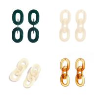 Acrylic Jewelry Earring, fashion jewelry & for woman & hollow, more colors for choice, 115x40mm, Sold By Pair