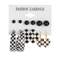 Zinklegierung Ohrring-Set, plattiert, 6 Stück & Modeschmuck & für Frau, keine, frei von Nickel, Blei & Kadmium, verkauft von setzen