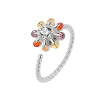 Cubic Zirconia Micro Pave Brass Ring, Flower, plated, micro pave cubic zirconia & for woman, more colors for choice, nickel, lead & cadmium free, 11.50mm, US Ring Size:10.5, Sold By PC