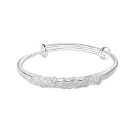 Brass Bangle silver color plated for woman nickel lead & cadmium free 6.80mm Inner Approx 60mm Sold By PC
