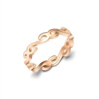 Titanium Steel Finger Ring, Vacuum Ion Plating, different size for choice & for woman, rose gold color, 3.50mm, Sold By PC