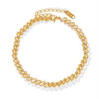Titanium Steel Anklet, with 5cm extender chain, Vacuum Ion Plating, for woman, more colors for choice, 4mm, Length:Approx 20 cm, Sold By PC