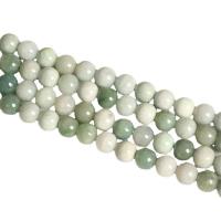 Jade Burma Beads Round polished DIY green Sold Per Approx 14.96 Inch Strand
