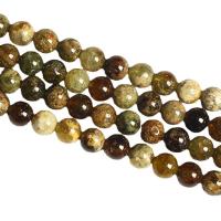 Prirodni Garnet perle, Granat, Krug, uglađen, možete DIY & različite veličine za izbor, zelen, Prodano Per Približno 14.96 inčni Strand