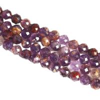 Quartz naturel bijoux perles, Purple-Phantom-Quartz, Rond, poli, DIY & normes différentes pour le choix & facettes, couleurs mélangées, Vendu par Environ 14.96 pouce brin