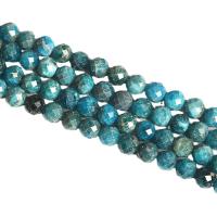 Apatites Beads, Round, polished, DIY & different size for choice & faceted, blue, Sold Per Approx 14.96 Inch Strand