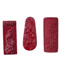 Pingentes Cinnabar, Laca esculpida, Retângulo, polido, DIY & Vario tipos a sua escolha, vermelho, vendido por PC