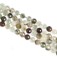 Naturliga Quartz smycken pärlor, Green Phantom Quartz, Rund, polerad, DIY & olika storlek för val & fasetterad, blandade färger, Såld Per Ca 14.96 inch Strand
