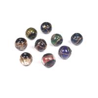 Goldsand Lampwork Perlen, rund, poliert, DIY & verschiedene Größen vorhanden, keine, verkauft von PC