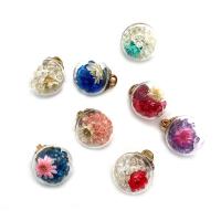 Crystal Pendants Glass with Crystal & Iron Round gold color plated DIY 16mm Sold By PC