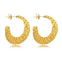 Boucle d'oreille de gaujon en acier inoxydable, Acier inoxydable 304, bijoux de mode & pour femme, doré, 29x34mm, Vendu par paire