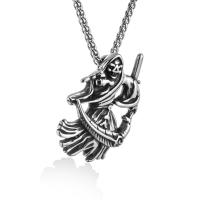 Stainless Steel Jewelry Necklace, 304 Stainless Steel, Skull, polished, different styles for choice & for man, original color, 32x41mm, Sold By PC