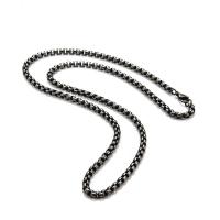 Corrente de colar, Aço inoxidável 304, joias de moda & para o homem, Mais cores pare escolha, 3.50mm, comprimento 60 cm, vendido por PC