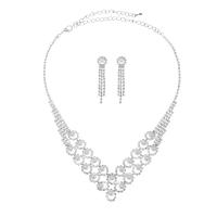 Rhinestone Jewelry Sets, Brass, silver color plated, different quantity for choice & fashion jewelry & for woman & with rhinestone, silver color, nickel, lead & cadmium free, Sold By Set