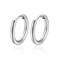 Titanium Steel Huggie Hoop Drop Earring, plated, different size for choice & for woman, more colors for choice, Healthy Bracelet, Sold By Pair