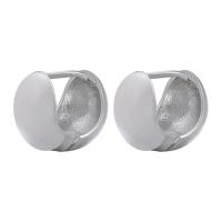 Messing Huggie Hoop Earring, plated, voor vrouw & glazuur, meer kleuren voor de keuze, 11x10mm, Verkocht door pair