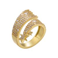 Cubic Zirconia Micro Pave Brass Ring, plated, Adjustable & micro pave cubic zirconia & for woman, more colors for choice, 20mm, Sold By PC