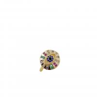 Cubi Circonia Micro Pave anello in ottone, placcato color oro, Regolabile & Micro spianare cubic zirconia & per la donna, multi-colore, Venduto da borsa
