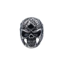 Titanium Steel Finger Ring, Skull, different size for choice & micro pave cubic zirconia & for man, 30mm, Sold By PC