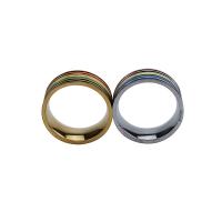 Titanium Steel Finger Ring, galvanizált, különböző méretű a választás & az ember & zománc, több színt a választás, Által értékesített PC